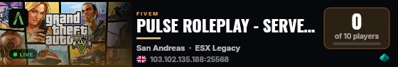 PULSE ROLEPLAY - SERVEUR FRANÇAIS live status badge