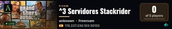 ^3 Servidores Stackrider live status badge