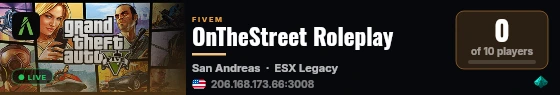 OnTheStreet Roleplay live status badge