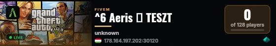 ^6 Aeris ▸ TESZT live status badge
