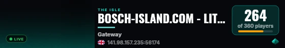BOSCH-ISLAND.COM - LITE RP - PVP - VOICECHAT live status badge