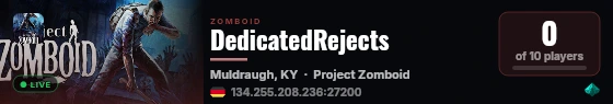 DedicatedRejects live status badge