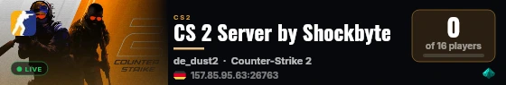 CS 2 Server by Shockbyte live status badge