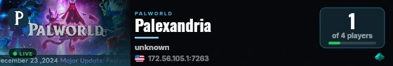 Palexandria live status badge