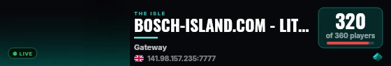 BOSCH-ISLAND.COM - LITE RP - PVP - VOICECHAT live status badge