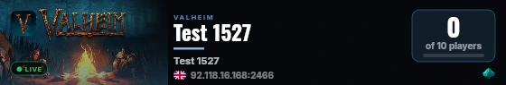 Test 1527 live status badge