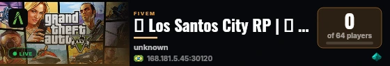 ❤️ Los Santos City RP | 🔊 discord.gg/VXqB8GWRUe live status badge