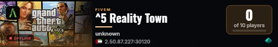 ^5 Reality Town live status badge
