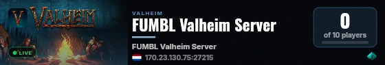 FUMBL Valheim Server live status badge
