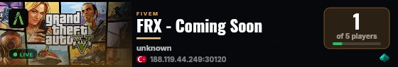 FRX - Coming Soon live status badge