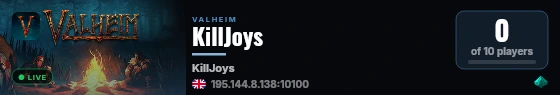 KillJoys live status badge