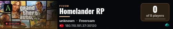 Homelander RP live status badge