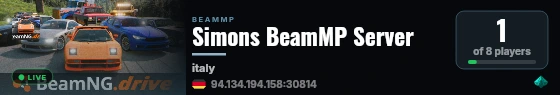 Simons BeamMP Server live status badge