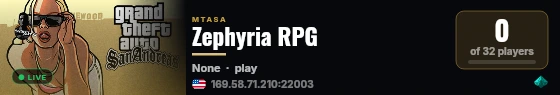 Zephyria RPG live status badge