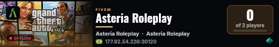 Asteria Roleplay live status badge