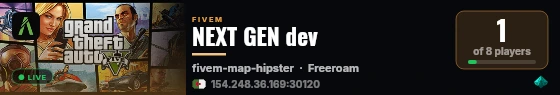 NEXT GEN dev live status badge