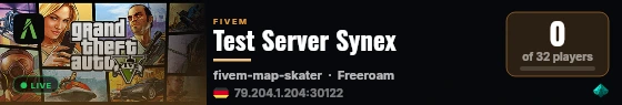 Test Server Synex live status badge