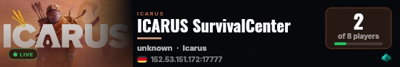 ICARUS SurvivalCenter live status badge
