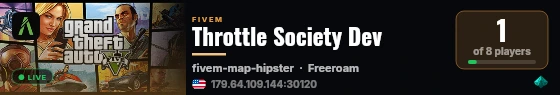 Throttle Society Dev live status badge