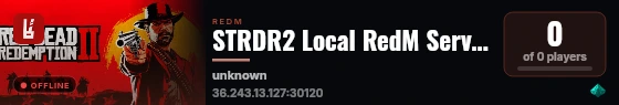 STRDR2 Local RedM Server live status badge