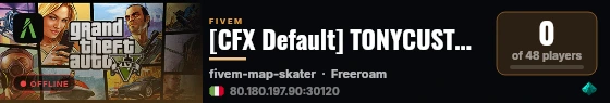 [CFX Default] TONYCUSTOM'S live status badge