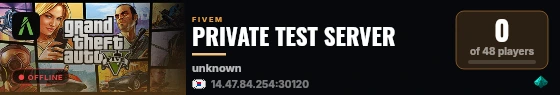 PRIVATE TEST SERVER live status badge