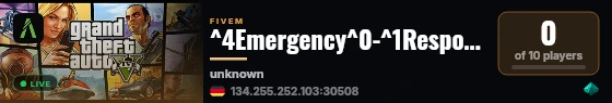 ^4Emergency^0-^1Response: ^8Life^0-^8Line live status badge