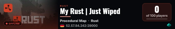 My Rust | Just Wiped live status badge