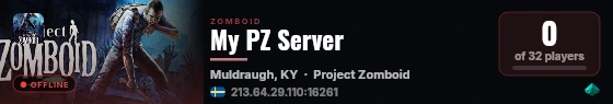 My PZ Server live status badge