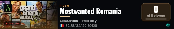 Mostwanted Romania live status badge