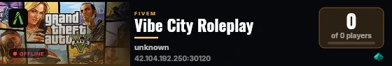 Vibe City Roleplay live status badge