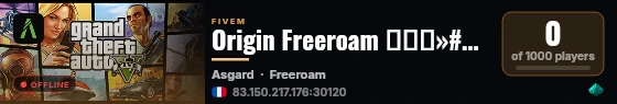 Origin Freeroam ⟿⟿⟿»#RETOUR PRIME 19H00«⇜⇜⇜ live status badge