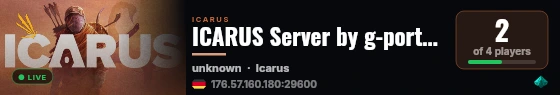 ICARUS Server by g-portal.com live status badge
