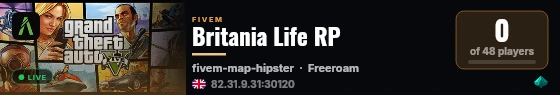 Britania Life RP live status badge