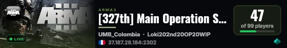 [327th] Main Operation Server - Discord.com/327th live status badge