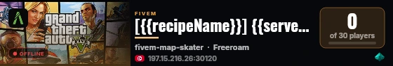 [{{recipeName}}] {{serverName}} live status badge
