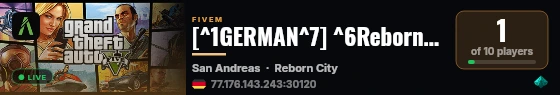 [^1GERMAN^7] ^6Reborn-City^7 V4 | Keine Allowlist live status badge