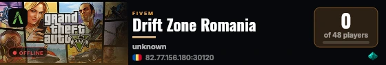 Drift Zone Romania live status badge