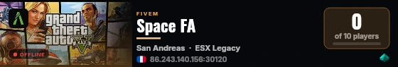 Space FA live status badge