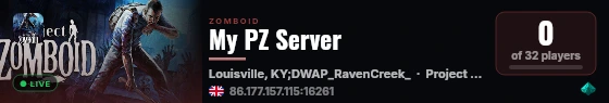 My PZ Server live status badge