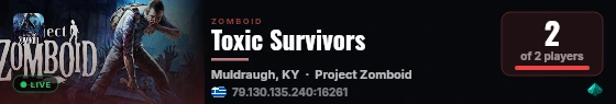 Toxic Survivors live status badge
