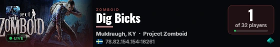 Dig Bicks live status badge