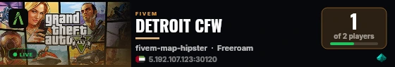 DETROIT CFW live status badge