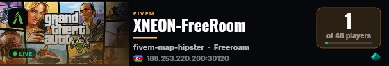 XNEON-FreeRoom live status badge