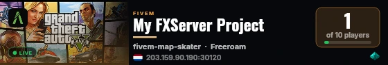 My FXServer Project live status badge