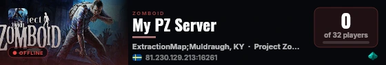 My PZ Server live status badge