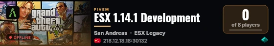 ESX 1.14.1 Development live status badge