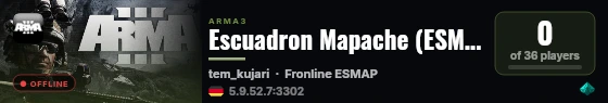 Escuadron Mapache (ESMAP) live status badge