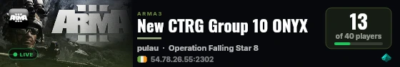 New CTRG Group 10 ONYX live status badge