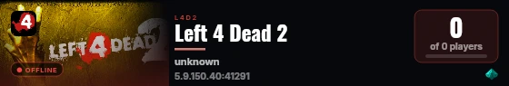 Left 4 Dead 2 live status badge